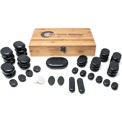 Fabulo Fabulo, USA Sada lávových kamenů - 45ks (v bambusové krabičce) + bambusová krabička