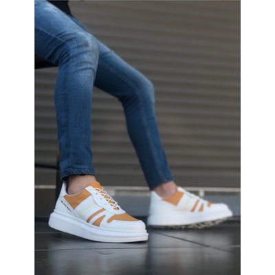 BOA Shoes Мъжки спортни обувки ba0548 - Бели-Горчица #358258 (358258_Бяло)