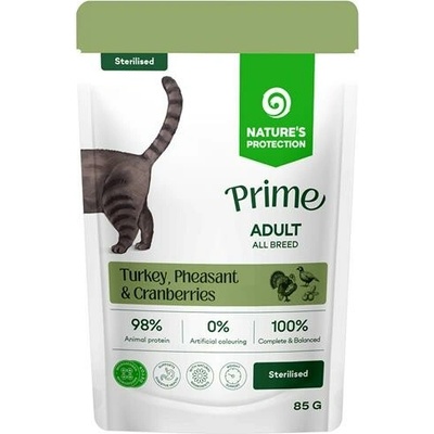 Natures P Prime cat adult serilised GF turkey&pheasant&cranberries 85 g
