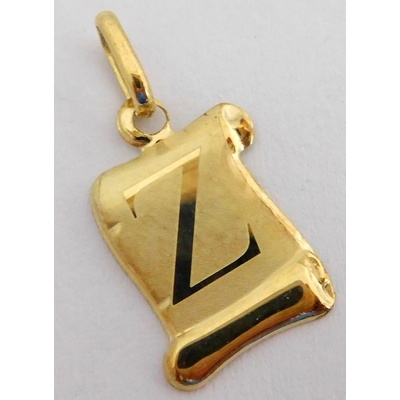 Klenoty Budín Zlatý přívěsek zlaté písmenko Z na pergamenu 0,40gr T317