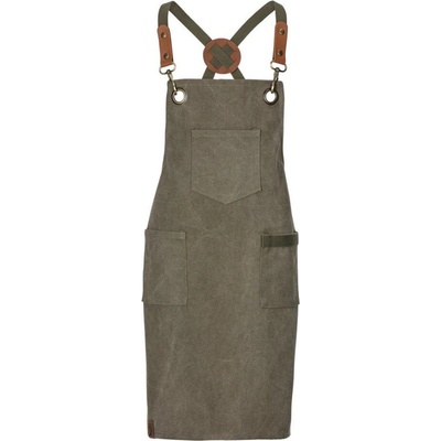 Exner Kids Apron Canvas Detská zástera s trakmi EX287 Olive 60 x 45 cm
