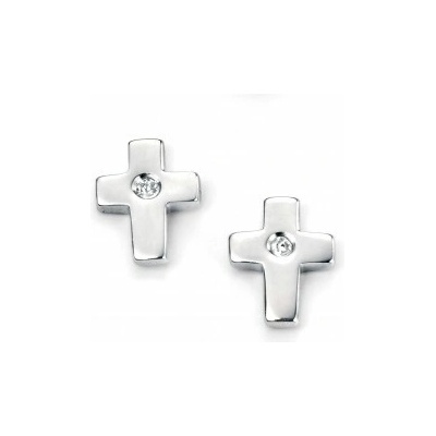 D for diamond Detské náušnice (krížik) E5156