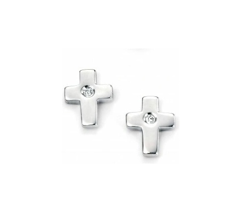 D for diamond Detské náušnice (krížik) E5156