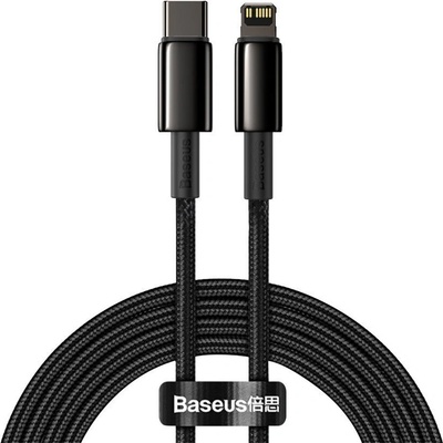 Baseus - Кабел за данни Tungsten Gold (CATLWJ-01) - Type-C към Lightning, 20W, 1 м - Черен