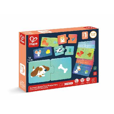 Образователен пъзел Hape - С какво се хранят животните, 36 части (H1665)