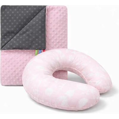 COSING Set Minky deka a nákrčník Mini les růžový