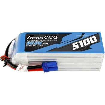Gens Ace Батерия GensAce 5100mAh 22.2V 80C 6S1P EC5 battery (GEA6S510080E5)
