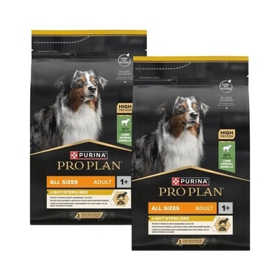 Pro Plan Adult Light/Sterilised jehněčí 2 x 3 kg