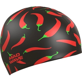 Mad Wave chilli swim cap черно/червен