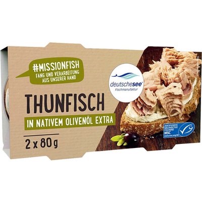 Deutsche See Tuňák v extra panenském olivovém oleji 2 x 80 g