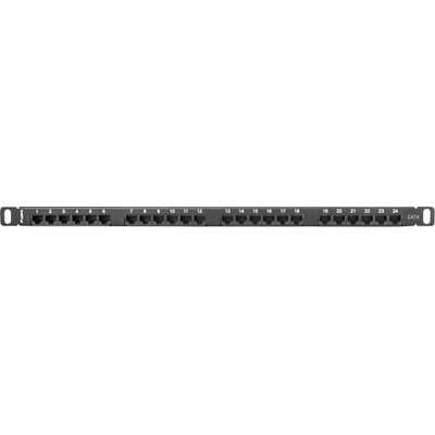 Lanberg patch panel 24 port 0.5U CAT. 6, black (PPU6-0024-B)