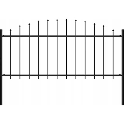 vidaXL Zahradní plot s hroty ocel (0,5–0,75) x 1,7 m černý