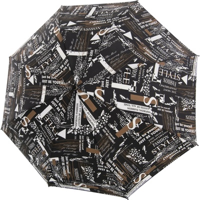 Doppler Fiber Flex AC Scribble Black deštník dámský holový vystřelovací černý