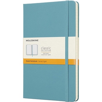 Moleskine Тефтер с твърди корици Moleskine Classic Ruled - Светлосин, линирани листове