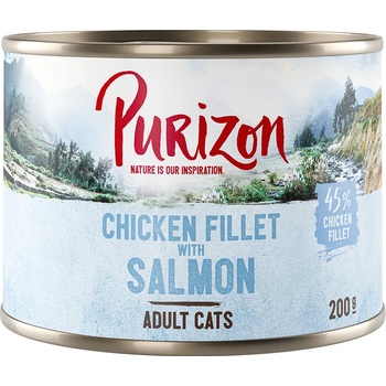 Purizon 6х200г Adult Purizon, консервирана храна за котки - пилешко филе със сьомга