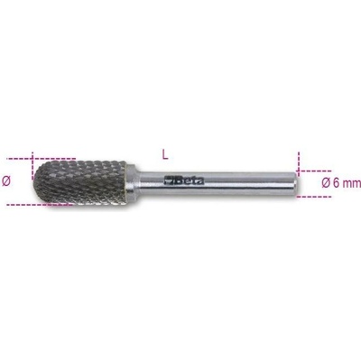 Beta tools Pilník rotační z karbidu, 426md/ct16, válcový okrouhlý 16 x 25 x 69 mm, stopka 6mm
