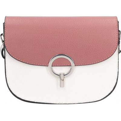 Dámská kožená crossbody kabelka Italia Moniq fialovobílá