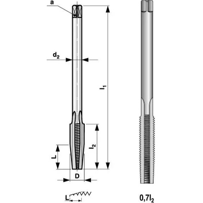 M18 Závitník maticový NO, 2N, PN 8/3070, 223070NO