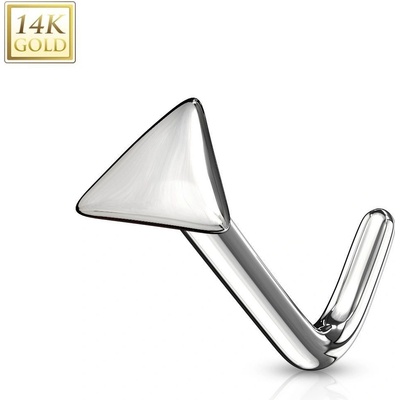 Šperky4U zlatý piercing do nosu triangl ZL01191-WG