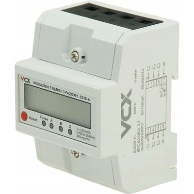 Elektroměr VCX 3-fázový 230 V 100 A IP20