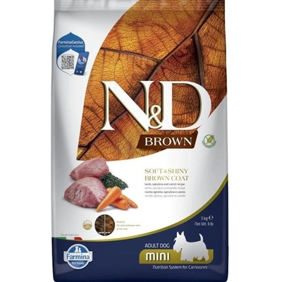 N&D Brown Dog Adult Mini Grain Free Lamb Spirulina & Carrot 5 kg