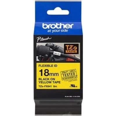 Páska - BROTHER TZE-FX641 - 18 mm x 8 m žlutá - černý tisk - flexibilní - kompatibilní