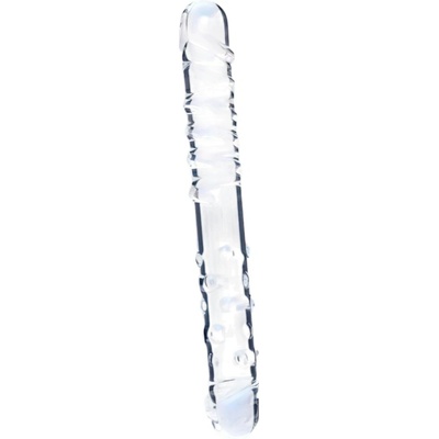 Clarity oboustranné skleněné dildo průhledné