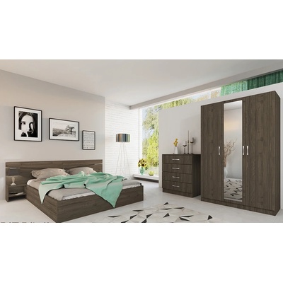 Bogdan Furniture I Спален комплект Модел 7000 за матрак 160/200, Орех адмирал