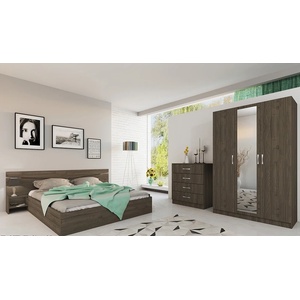 Bogdan Furniture I Спален комплект Модел 7000 за матрак 160/200, Орех адмирал