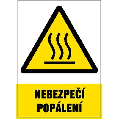Značka Nebezpečí popálení, samolepicí fólie, 210 × 297 mm BZ FE373