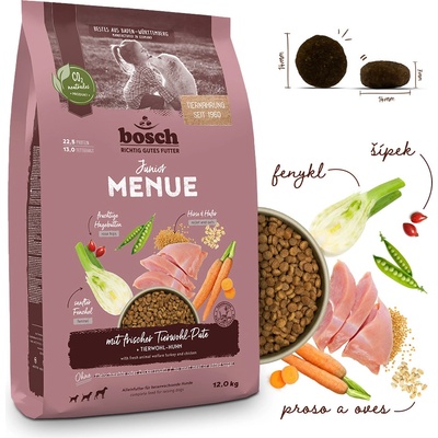 Bosch HPC Menue Junior with animal welfare turkey & oats & millet 12 kg