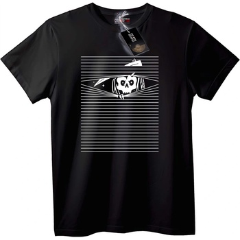 NOONEBRAND Тениска Skull Линеен Арт - M, Black