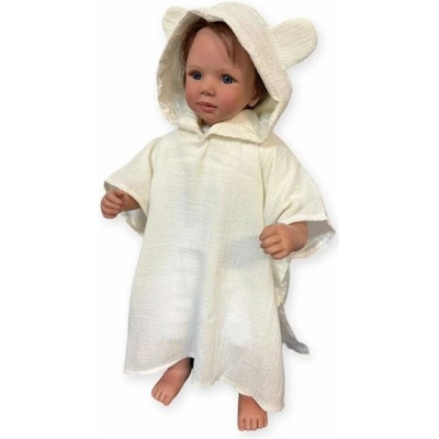 Dětské mušelínové pončo krém