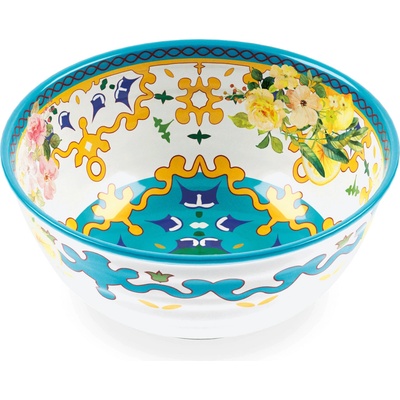 Guzzini Servírovací mísa Flowers & Lemon světle modro žlutá 22 cm