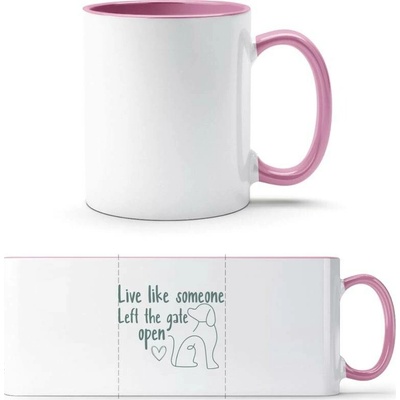 PrintEQ TTH Dvoubarevný Hrnek Design s motivem psa Bílá Anitcká Růžová Standard Dárky 250 ml