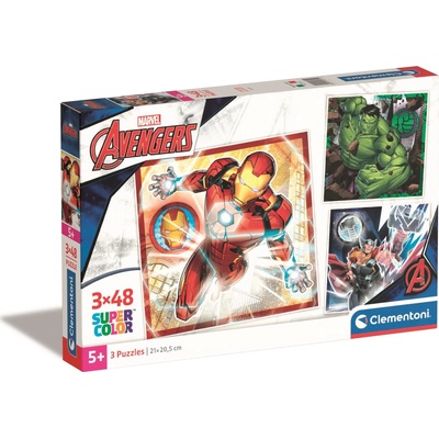 Clementoni - Puzzle 3x48 Avengers - 40 - 99 piese