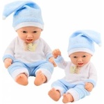LEAN Toys Baby Doll in Blue Pajamas Hat with Pompom