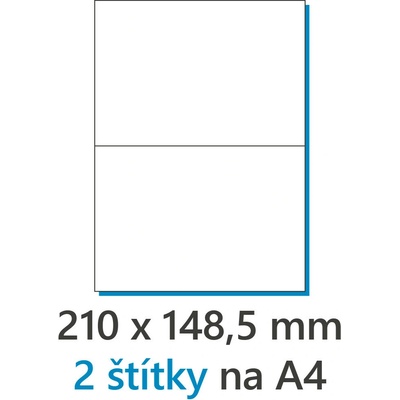 EkoToner etikety Samolepiace 210x148,5/100 listov A4 biela