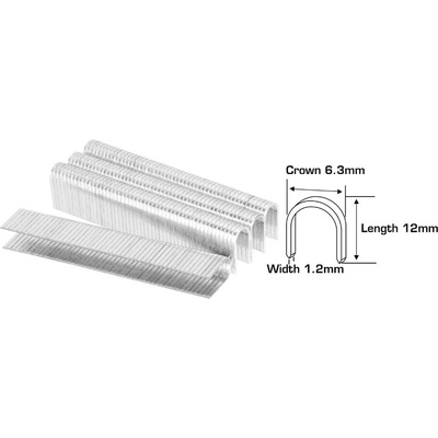 TOTAL Кламери за такер " U" TOTAL, 1.2 x 6.3 x 12 мм, 1000 бр (TL THT39124)