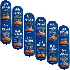Brit Sausage SPORT Говеждо и Риба 6 x 800 г