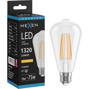 Mexen Vintis LED филамент крушка E27, ST64, 10W, Топло - 2200K, 1320 lm, прозрачна (L152-E27-1022-00)