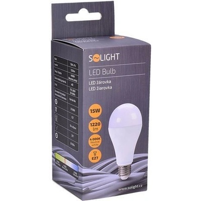 Solight LED žiarovka klasický tvar 15W E27 4000K 270° 1220lm