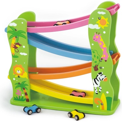 Viga Toys Дървена писта с колички Джунгла, Viga (59610)