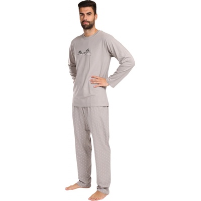 Gina 79151 pánské pyžamo dlouhé sv.šedé