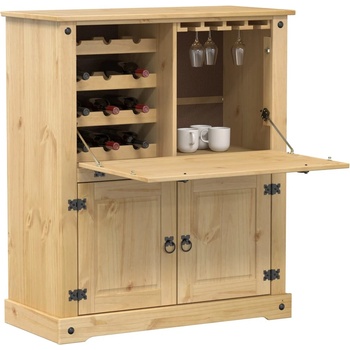 vidaXL Шкаф за вино "Corona" 97x45x114 см бор масив (4002789)