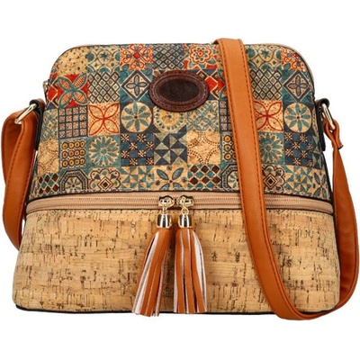 Crossbody dámská kabelka v korkovém designu T8297 typ 14