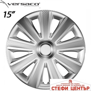 Versaco Тасове за джанти 15'' Versaco Carbon Aviator - Silver (56352) - steficenter