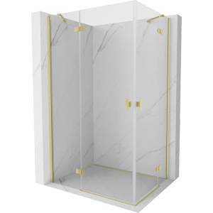 Mexen Mist-H Duo душ кабина отваряема дясна 115 x 120 см, прозрачна, злато четкавано - 8A5-115L-120P-55-00 (8A5-115L-120P-55-00)