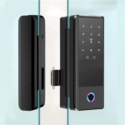 Tuya електронна смарт брава с RFID чипове ( карти) , ПИН код и пръстов отпечатък за стъклени врати SLG5 (SLG5)