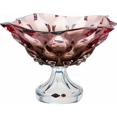 Bohemia Treasury Křišťálová mísa na noze SAMBA gradient smoke pink 30,5 cm